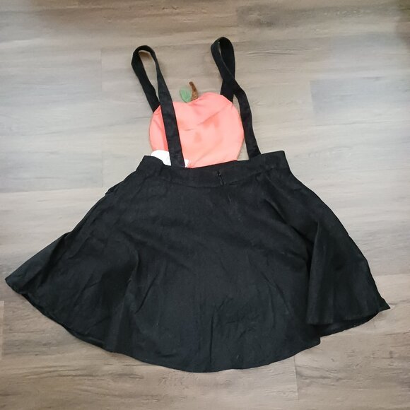 RARE Unique Vintage Black & Orange Jack-O-Lantern Pinafore Coverall Dress 14 - Picture 7 of 7